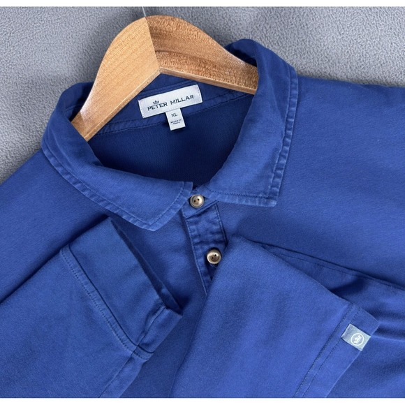 Peter Millar Other - Peter Millar Polo Shirt Mens XL Blue Crown Lived In Lava Wash Quiet Luxury Golf